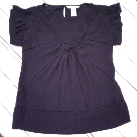 DVF Diane Von Furstenberg Black Eugenia Top Size 2 - Picture 6 of 8